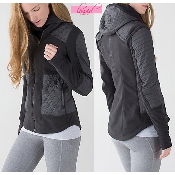 lululemon athletica Jackets & Blazers - Lulu Fleecy Keen Jacket III Hooded Moto Fleece 2